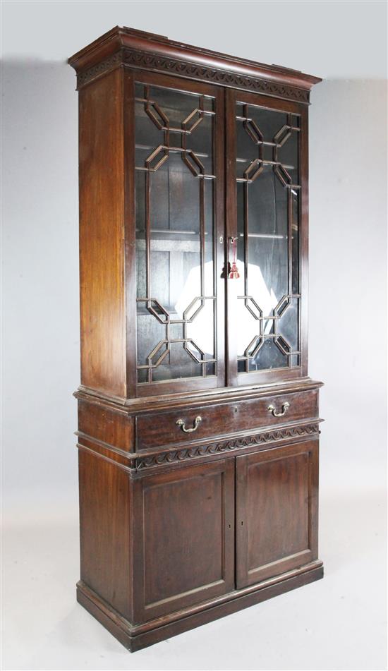 A George III mahogany secretaire bookcase, W.3ft 6in. D.1ft 7in. H.7ft 7in.